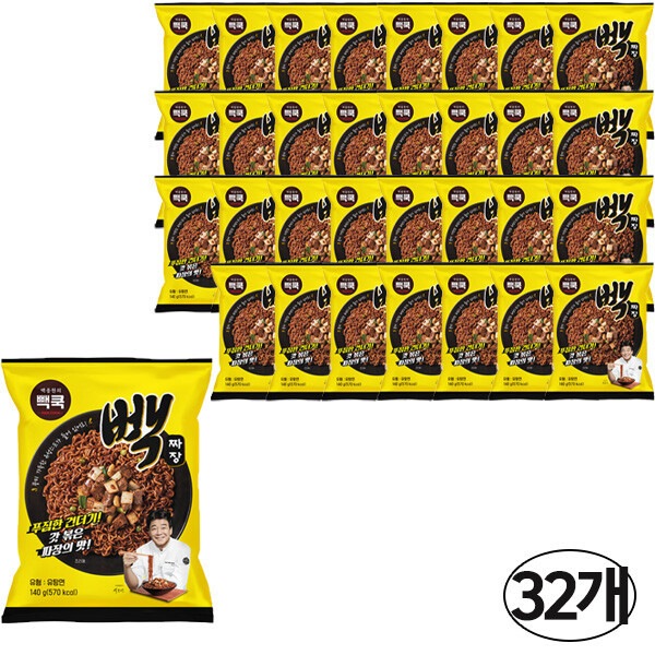 PAIK COOKペク·ジョンウォンの ペックジャージャー麺 140g×32個 韓国ラーメン