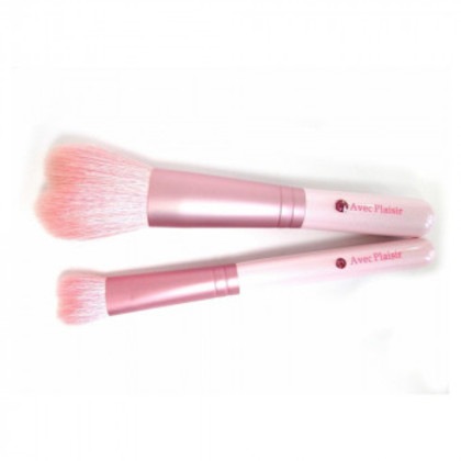 喜筆(kiHiTsu) ハート型ブラシ2本セット ポーチ＆スワロフスキー付 X-03P-suwAro