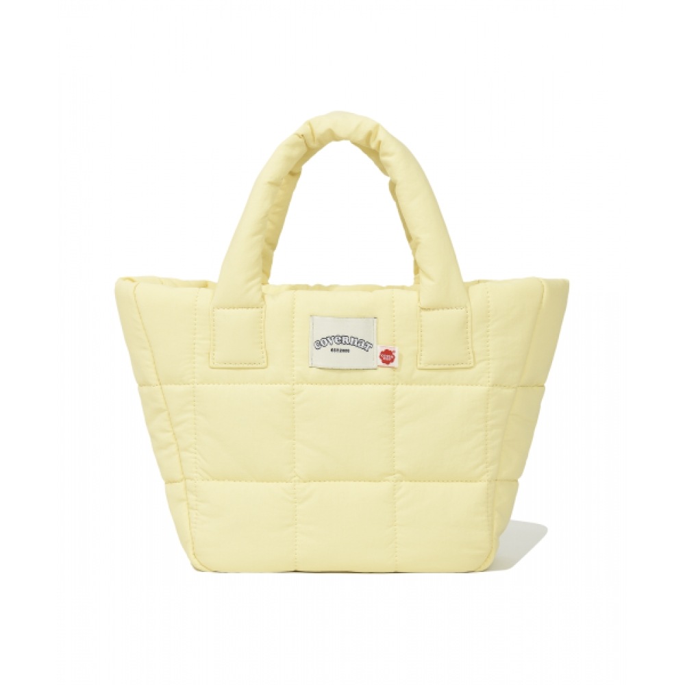 COVERNAT WOMAN クローバーハートキルトミニトートバッグイエロー