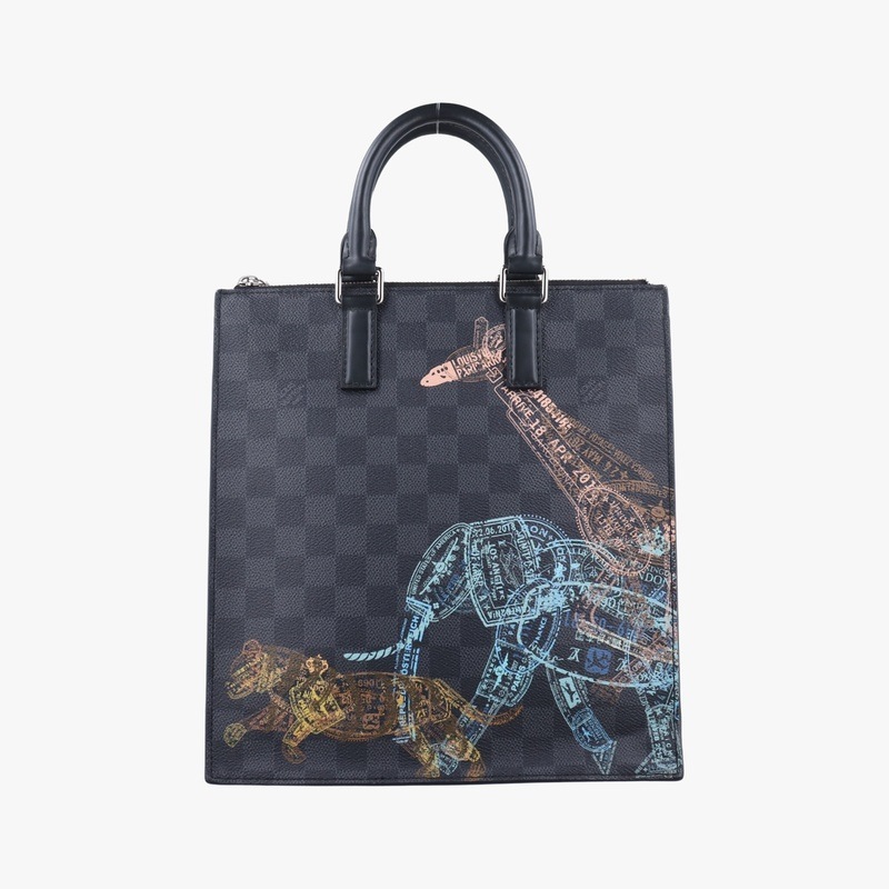 サックプラメッセンジャー アニマルプリントダミエグラフィットPVCコーティングキャンバスN45276ICチップ中古