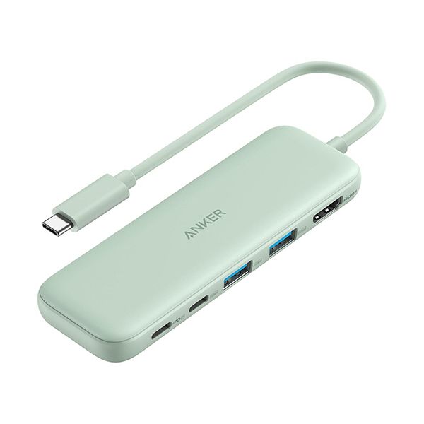 （まとめ） アンカージャパン ANKER 332 USB-Cハブ（5-in-1 PD100W対応） グリーン A8355061 1個 [x2セット]