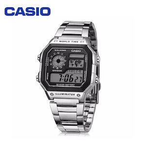 カシオAE-1300WH AE-1200WH小型ブロックデジタル表示電気時計男性用防水アクティビズム腕時計多機能ストップウォッチ