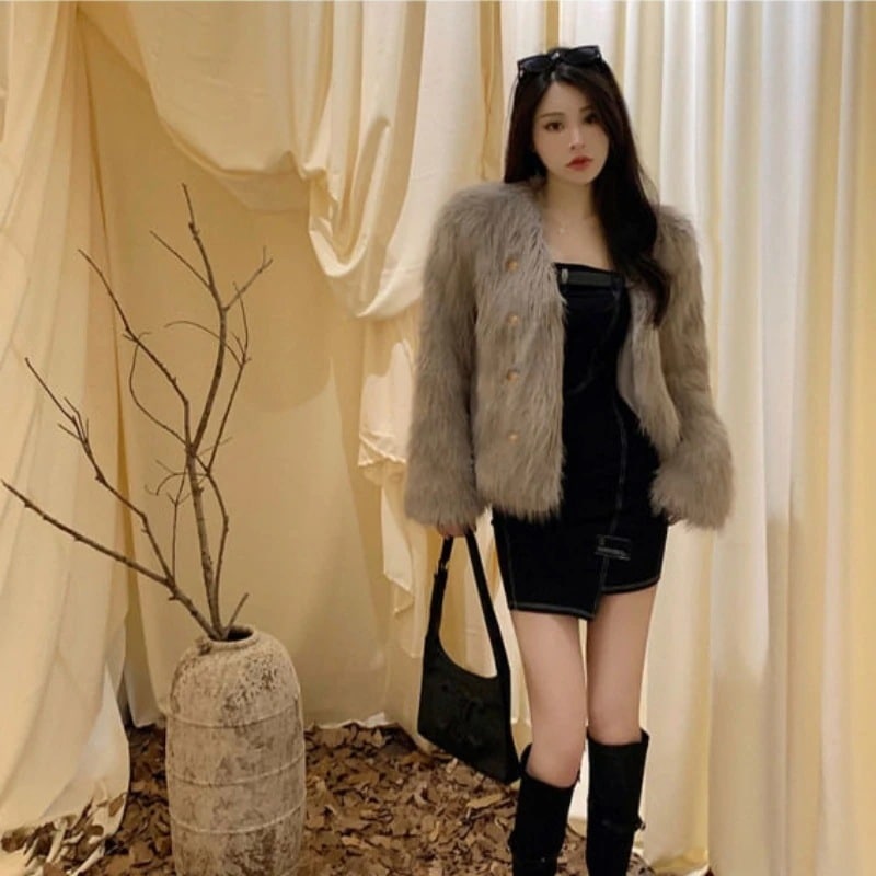 毛皮アウター ジャケット 厚手 コート 上質 人工ファー ステッチ 毛皮コート ヘビロテ 体型カバー 防寒カジュア 皮毛一体 裏起毛 韓国ファッション 百掛け