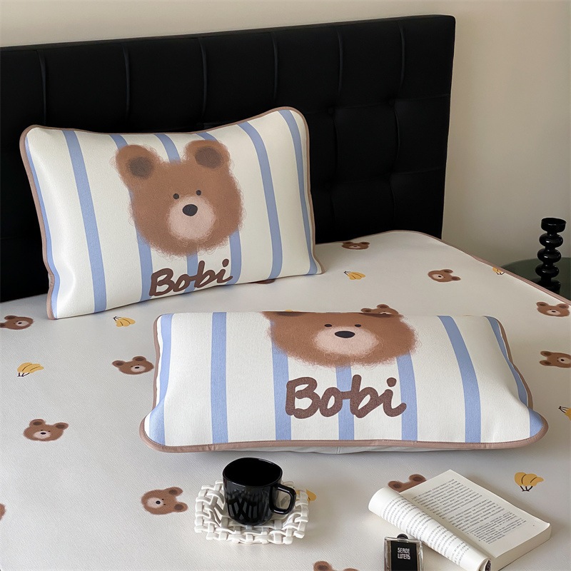 かわいいカートゥーンシャーベット3点セットベッド笠水洗い機洗いシャーベット夏の涼感エアコンシート