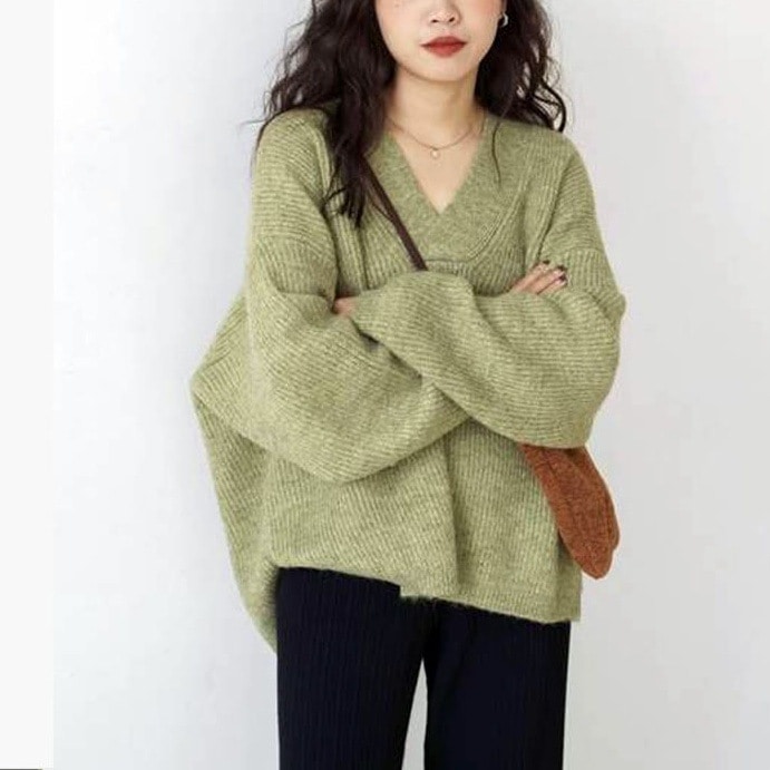 ニット レディース トップス セーター Vネック 秋冬 Vネックニット ニットトップス ボリューム袖 ボリュームスリーブ ゆったり 冬 おしゃれ カジュアル 定番 大人可愛い きれいめ セクシー 華や