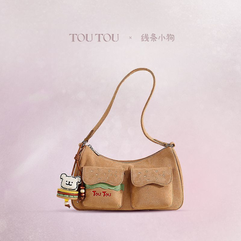 []TOUTOU透き通ったショルダーバッグの新しいラインの子犬のハンバーグの脇の下のカバンの斜め掛けバッグ
