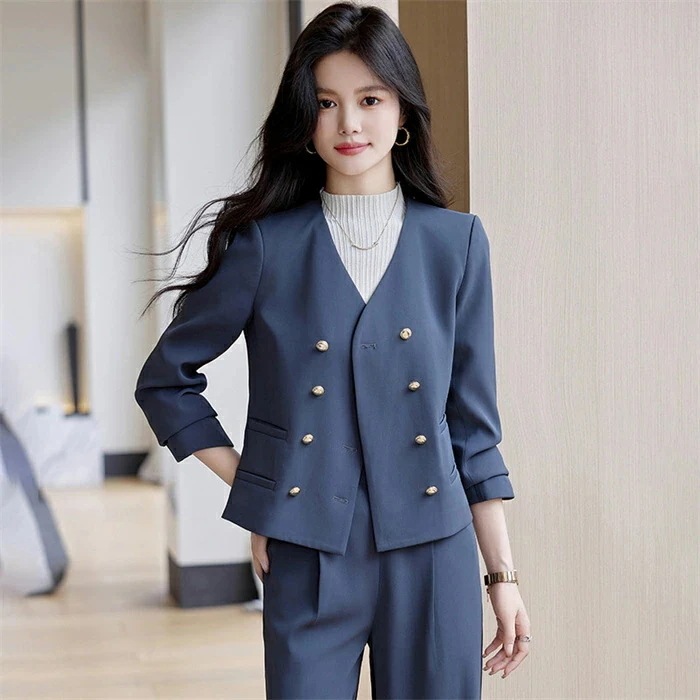 スーツパンツスーツエレガント フォーマル OL 女性 セレモニー スーツ ママコーデ レディース ノーカラージャケット&ワイドパンツ 通勤 卒業式 ゆったり オフィス パンツスーツ セット ビジネス