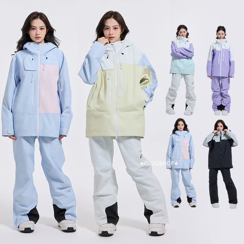 スノボウェア 2024 2025 上下セット メンズ レディース アウター ジャケット パンツ ズボン 3L 紫 ウィンタースポーツ スノーボードウェア スキーウェア スノーウェア 防水防寒 韓国風