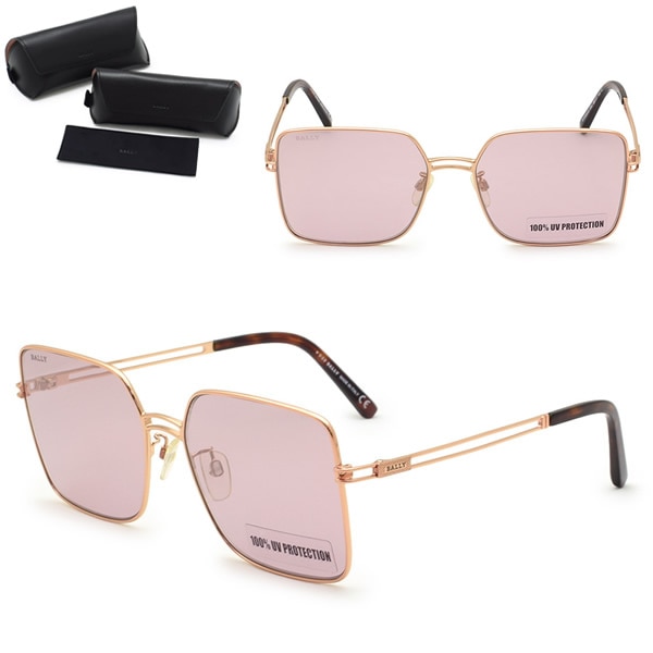 サングラス BY0002-D/S 28U 58 サングラス ノーズパッド UVカット レディース ピンクゴールド バーガンディ