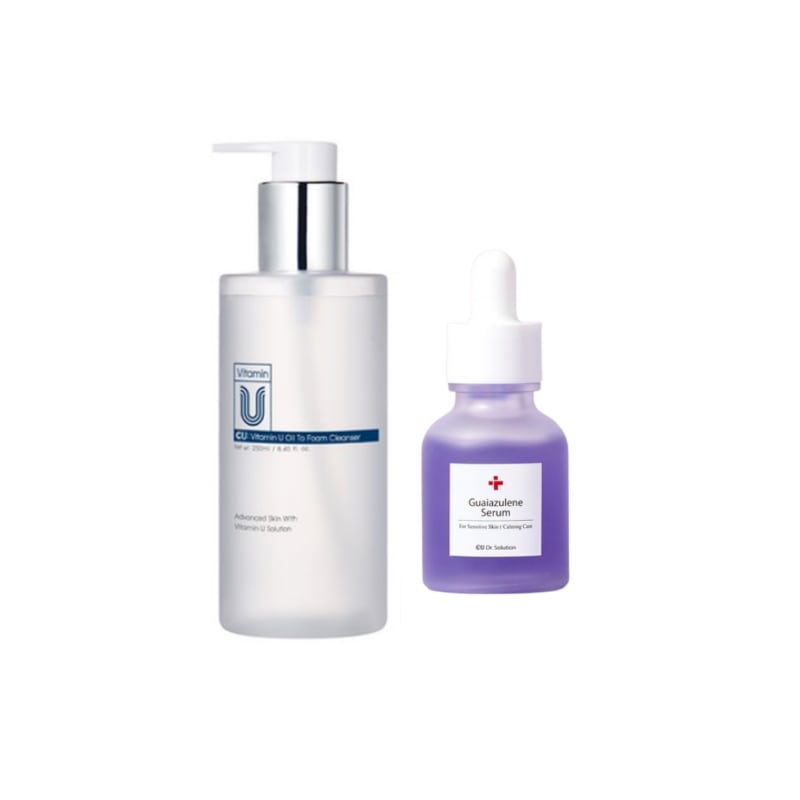 [CU: ビタミンU] オイルツーフォームクレンザー250ml1個 + ドクターソリューション グアイアジュレーンセラム1個30ml セット