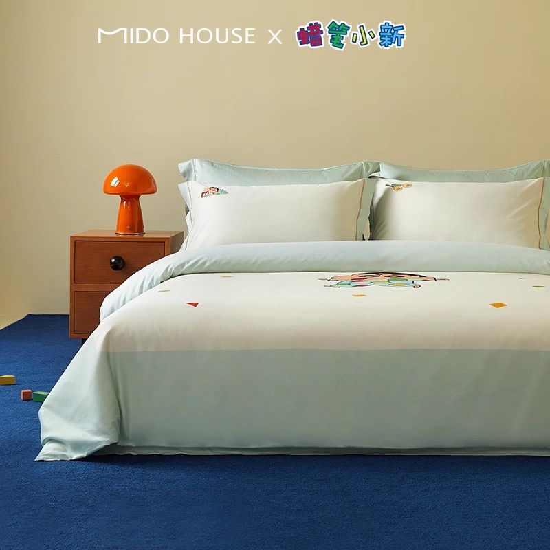[3日で出荷]【】铭都 & クレヨンしんちゃんのベッド4点セット60本の純綿子供用ベッド用品セット-パジャマパーティー