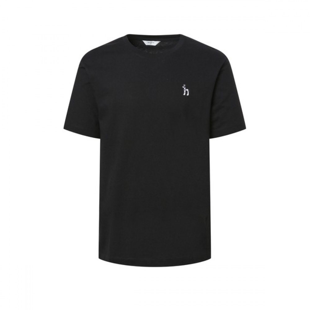 [ヘッジス] 24SS ブラックメランジコットンショートスリーブ T シャツ WHTS4B901BK