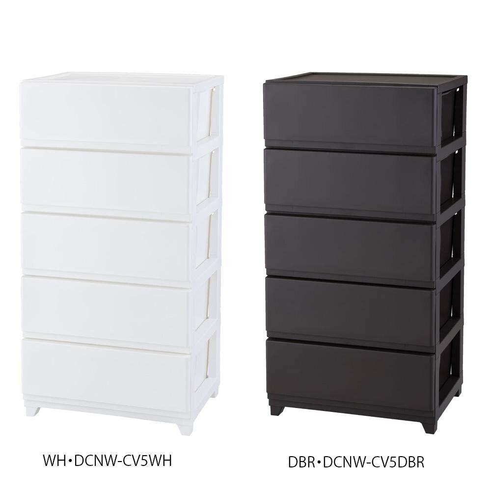 収納用品 デコニーシーヴォワイド 5段 組立式 WH/DCNW-CV5WH