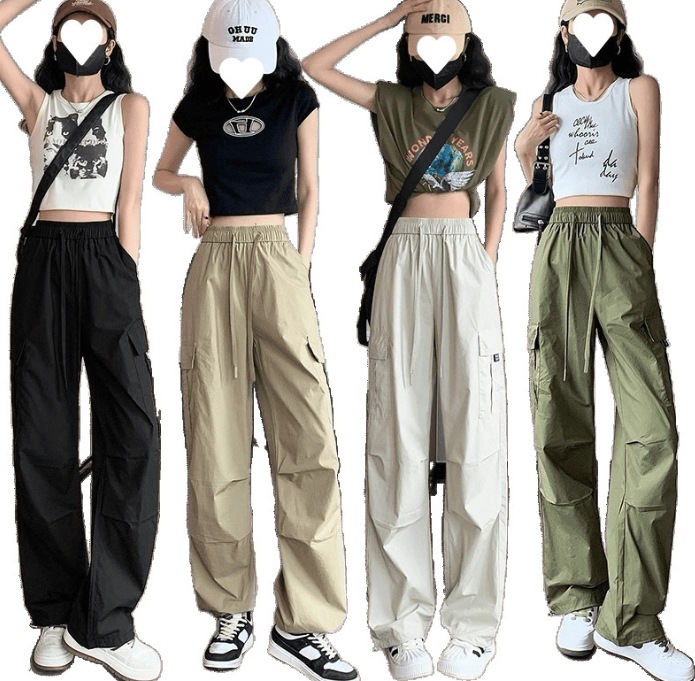 アーミーグリーンオーバーオール レディース 夏 薄手 アイスシルク 速乾 スポーツパンツ 小さめ カジュアル 折り返し ハーレムパンツ308 6,336円