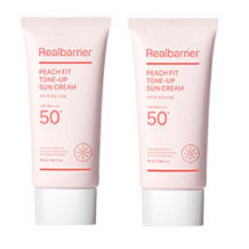 リアルベリアピッチフィットトーンアップサンクリームSPF 50+ PA++++ 50ml 2個韓国Kビューティースキンケア学校軍隊寮空港出国