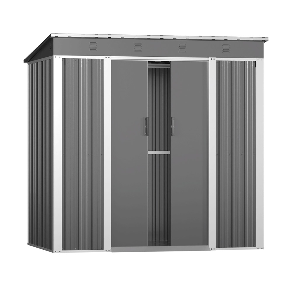 【国内即日発送】幅180*奥行き120*高185 物置 屋外 スチール 倉庫 戸外収納庫 防水 ドア 引戸 ガーデニング 庭 ブラック