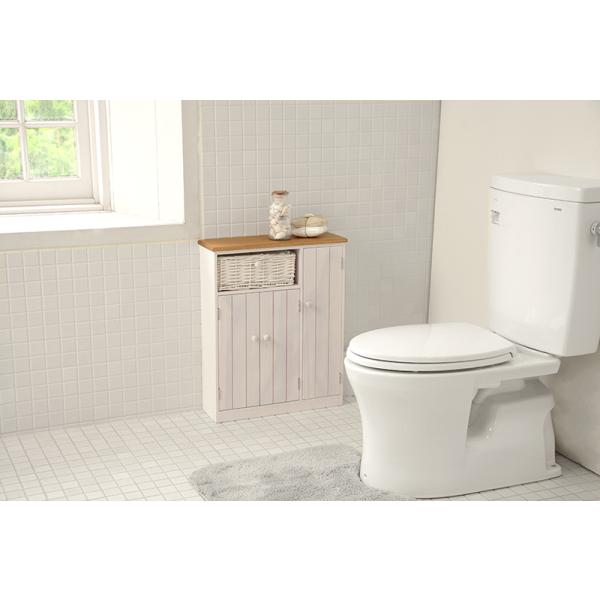 ラック トイレ 棚 コーナー おしゃれ ペーパーホルダー 扉付き 収納 キャビネット スリム アンティーク レトロ シャビー かわいい 桐 50cm 12,690円