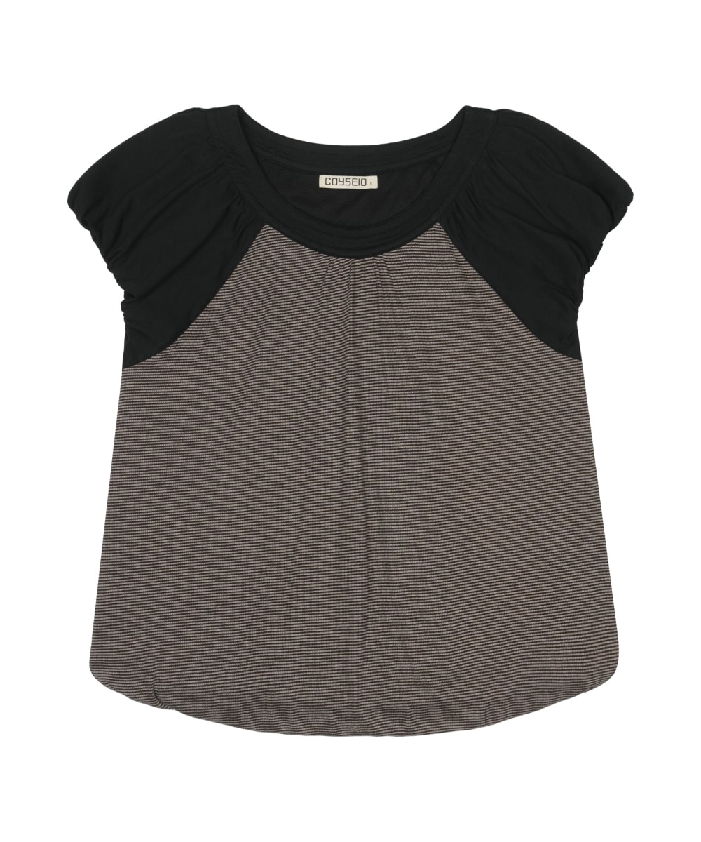 【COYSEIO】26SS PUFF SHIRRING T-SHIRT : BLACK