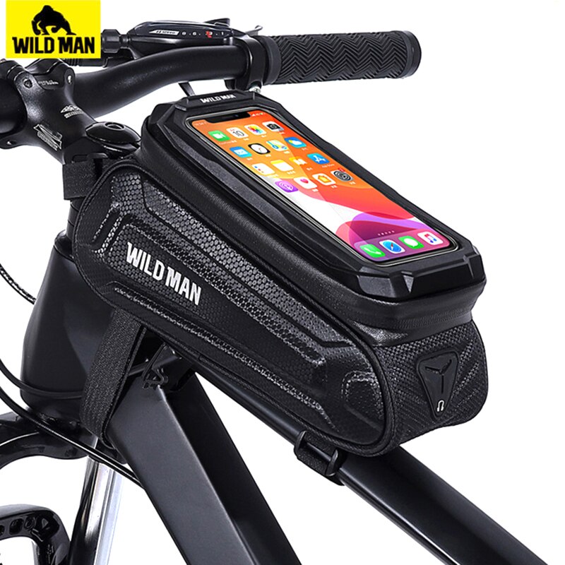 野生の男防雨自転車バッグのタッチスクリーンサイクリングバッグ6.7インチの携帯電話バッグ自転車トップチューブバッグmtbアクセサリー