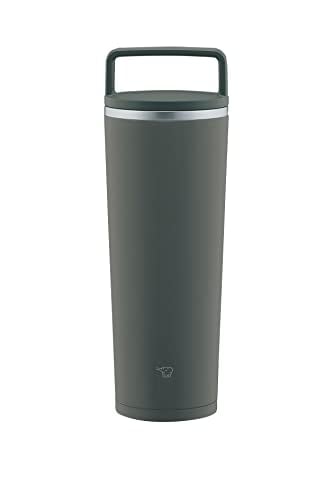 水筒 ふた付きタンブラー キャリータンブラー 持ち運び可能 シームレスせん ハンドルタイプ 400ml フォレストグレー ふたとパッキンが一体化 お手入れ簡単 洗う点数2点のみ SX-JA40-HM