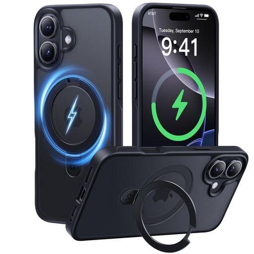 【2024必見!4IN1多機能満載】CASEKOO IPHONE 16 用 ケース 米軍MIL規格 耐衝撃 隠しスタンド 横縦両立 指紋防止 マット仕上げ 最大25W急速充電対応 MAGSAFE対応