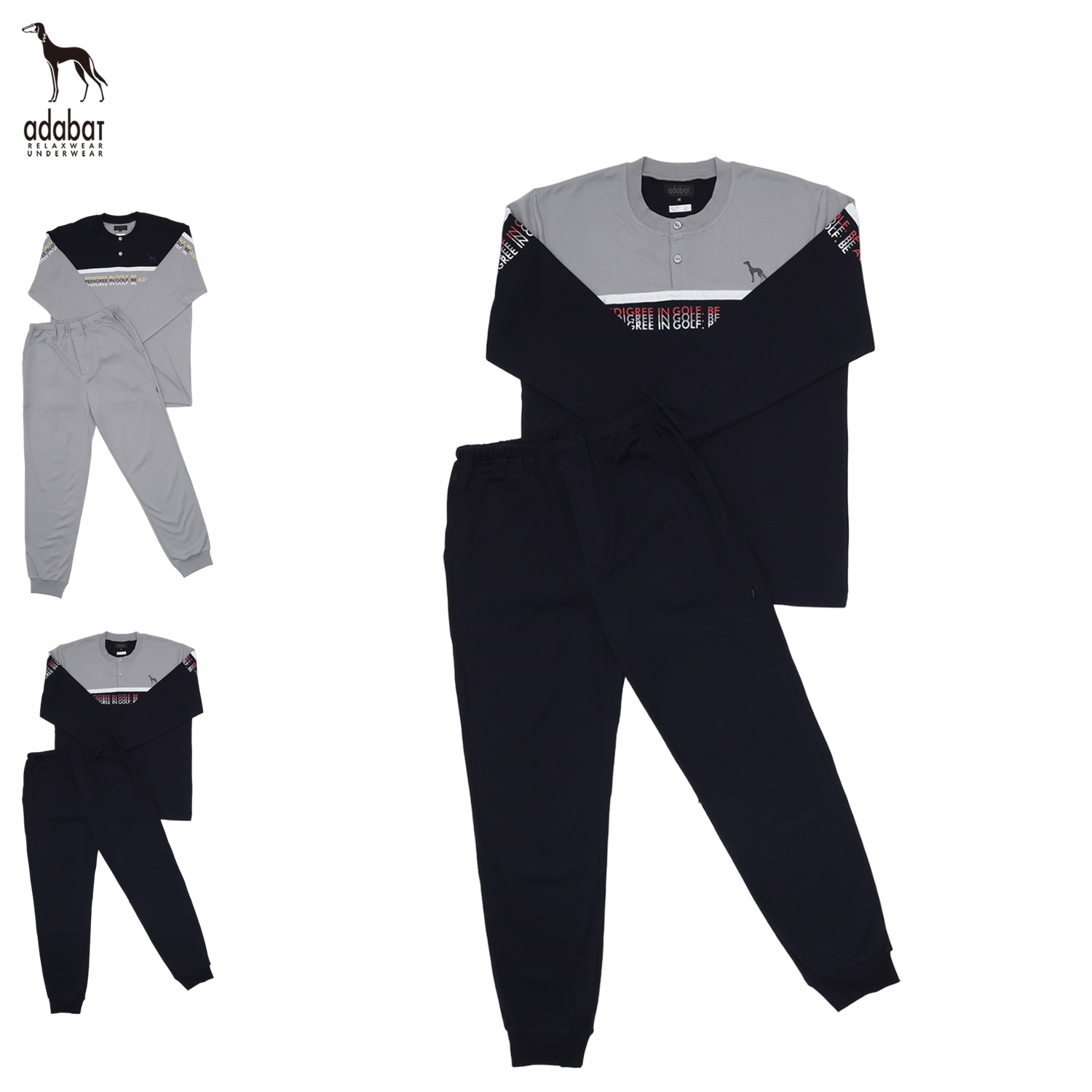 ルームウェア 部屋着 パジャマ セットアップ ナイトウェア メンズ 前開き 上着 チャコール ネイビー 0228-95