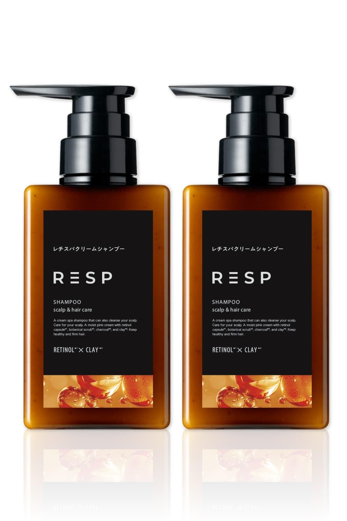 [レチスパ] クリームシャンプー 390g 泥シャンプー オールインワン 1本7役（トリートメント不要）レチノールカプセル配合 ケラチン・ヘマチン ノンシリコン ライラック&ベルガモット (390g×