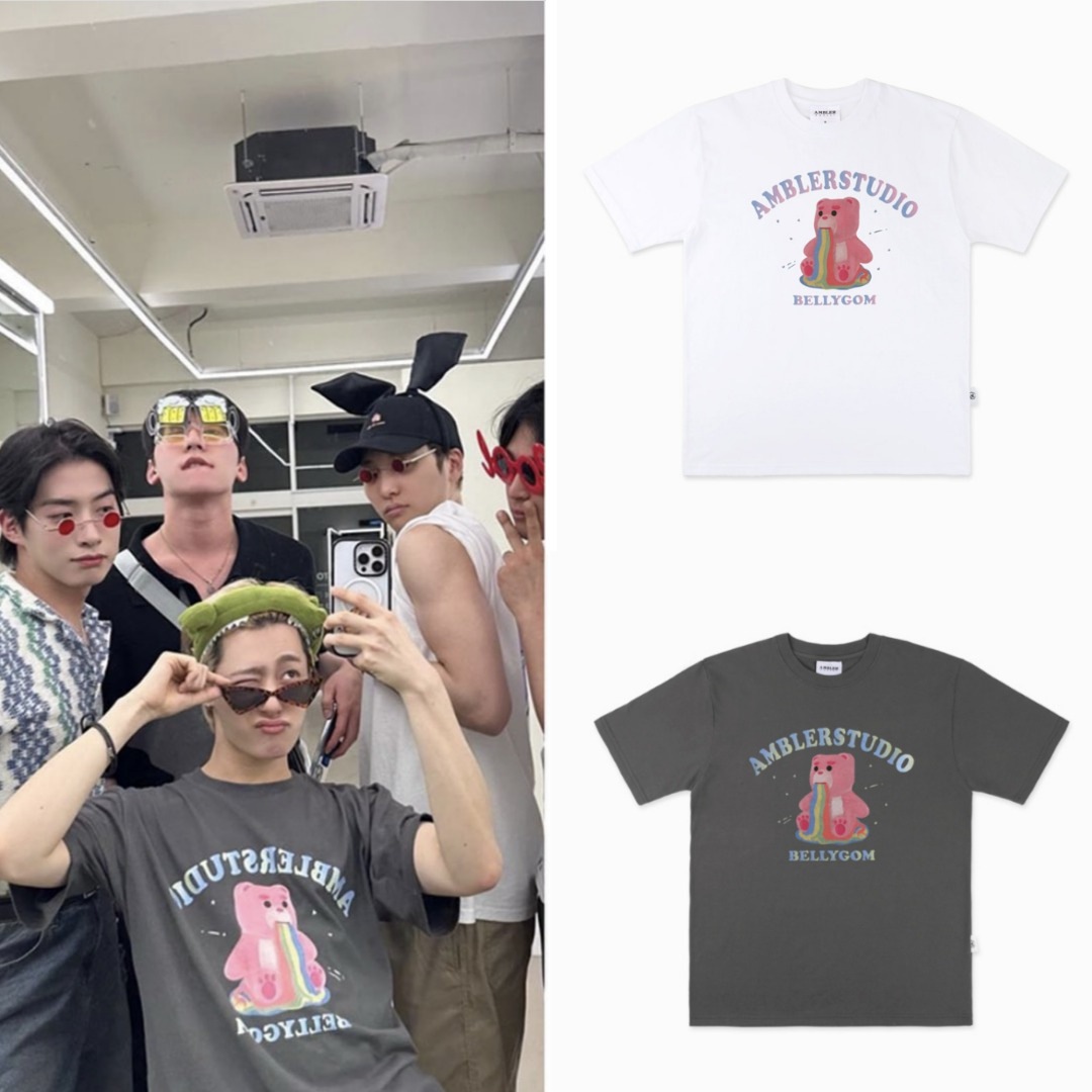 【Oneus Hwanwoong着用】【AMBLER x BellyGOM】Rainbow belly オーバーサイズ半袖Tシャツ