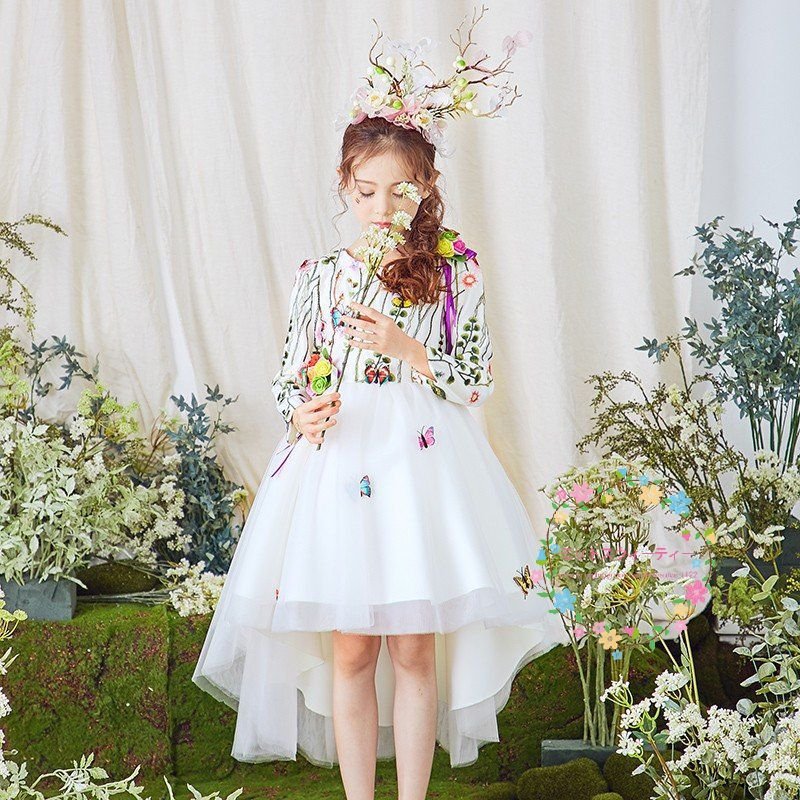 子供ドレス ピアノ発表会 カラフル キッズドレス 結婚式 子どもドレス 女の子 ミニ 子供服 七五三