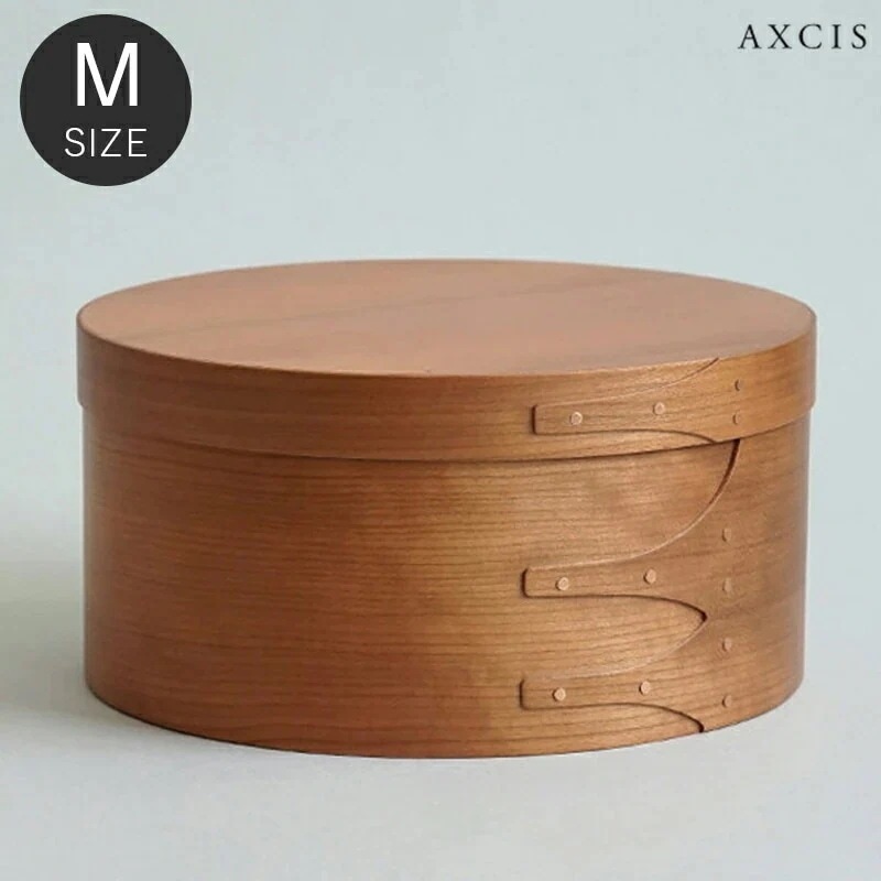シェーカー ラウンドボックス シェーカーボックス Mサイズ 木製 収納 収納ボックス チェリー材 天然木 カフェ キッチン雑貨 キッチン 台所 おしゃれ モダン アンティーク 北欧 ビンテージ北欧