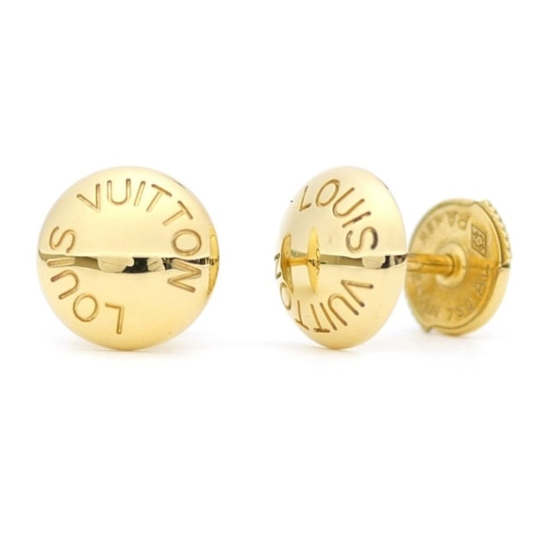 ルイ・ヴィトン LOUISVUITTON ピアス ピュス ドレイユ クルー ラウンド ロゴ 18金 /ゴールド/K18YG 【中古】(65577)