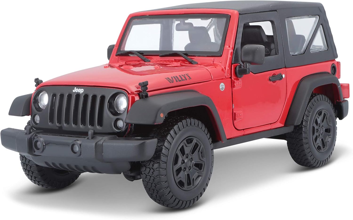 2014 Jeep Wrangler ジープ　ラングラー Red　1/18スケールモデル Special Eddition　デイスプレイ台座付　左右ドア＆ボンネット＆リアハッチ開閉　サスペンション可動