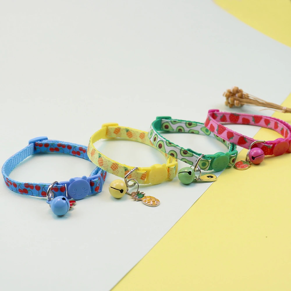 【1点ご購入 で10点プレゼントいたします】ペット猫犬の首輪編みフルーツアクセサリー鈴小型犬猫首輪安全ボタン調節可能 237,477円