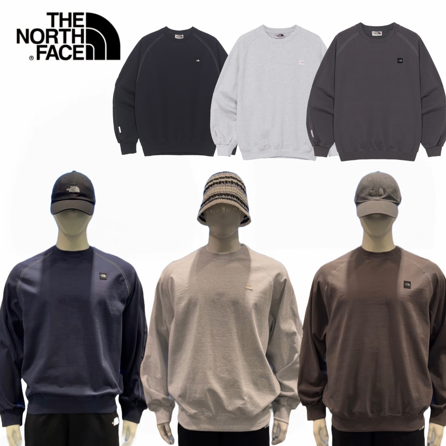 MINI BOX STITCH SWEATSHIRTS ミニボックス ステッチ スウェットシャツ マンツーマンTシャツ 男女共用 カップル Tシャツ すっきりとしたTシャツ 長袖 Tシャツ