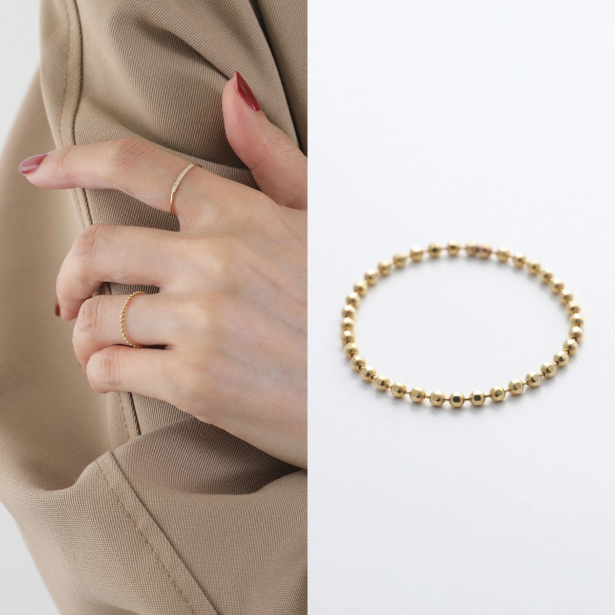 Gabriela Artigas ガブリエラアルティガス リング SOFT BALL CHAIN RING レディース ボール チェーン アクセサリー 指輪 14K YellowGold