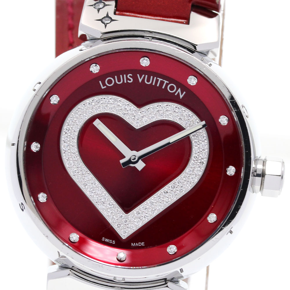 ルイ・ヴィトン LOUIS VUITTON Q1314 タンブール ハート ポムダムール ダイヤモンド クォーツ レディース _827975【中古】