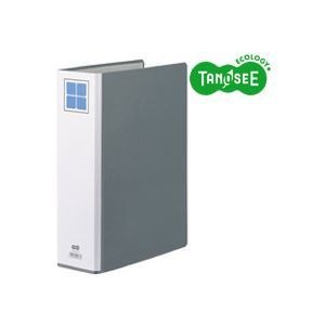 （まとめ）TANOSEE 両開きパイプ式ファイルE A4タテ 60mmとじ グレー 30冊