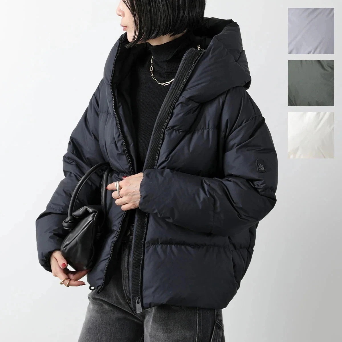 BACON ベーコン ダウンジャケット W CLOUD CBA BACPIGIA443 レディース フード付き ダウンコート ショート丈 カラー4色