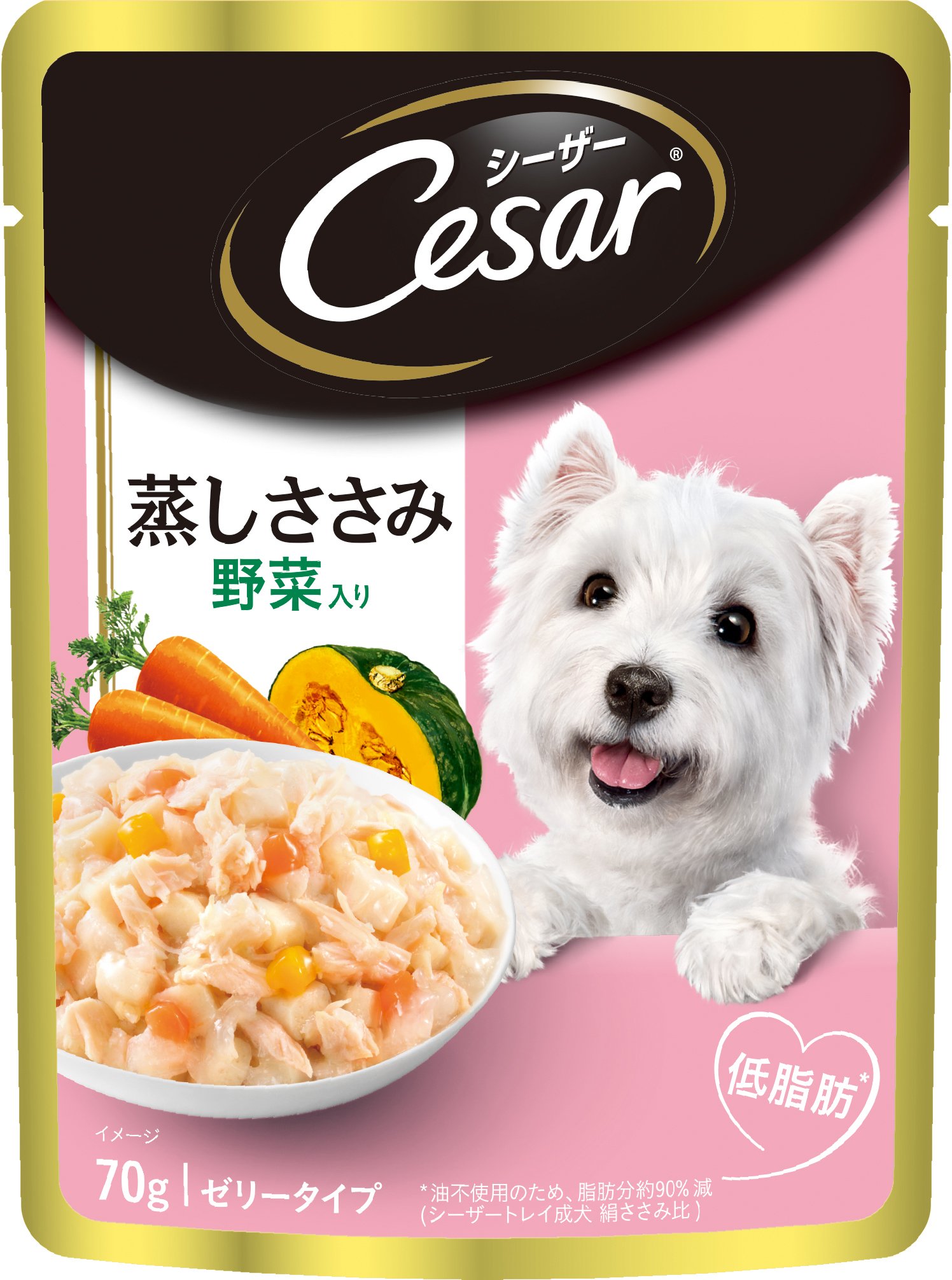 シーザー ドッグフード パウチ 蒸しささみ 野菜入り 成犬用 70g×160袋 (ケース販売) 17,222円