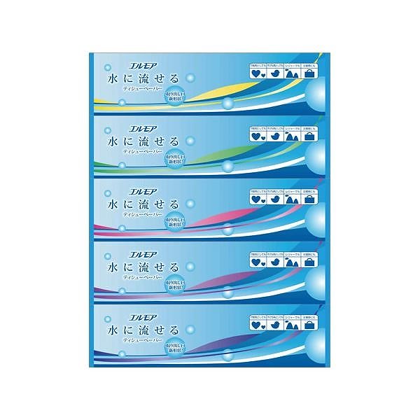 （まとめ） カミ商事 水に流せるティッシュペーパー180W5P 10P[x3セット]