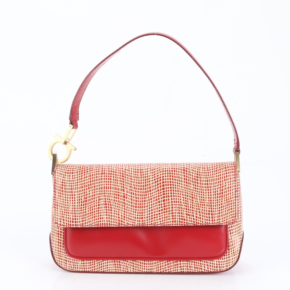 極美品 ガンチーニ レザー ショルダーバッグ 肩掛け トート ハンド レディース ECE CP29-1 中古