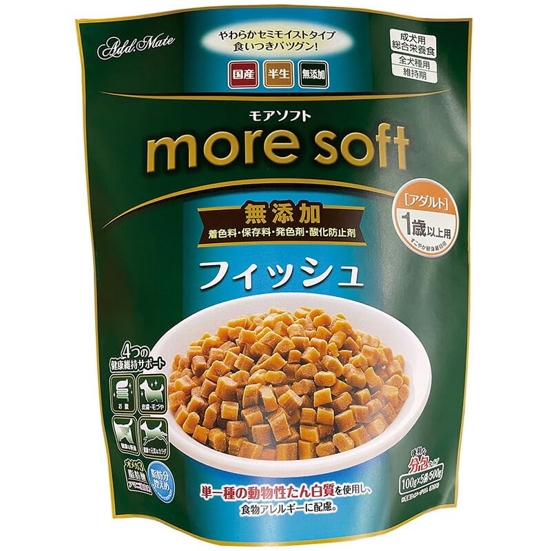 【全国送料無料】 アドメイト （まとめ買い） more soft フィッシュアダルト 500g 犬用フード 【×3】