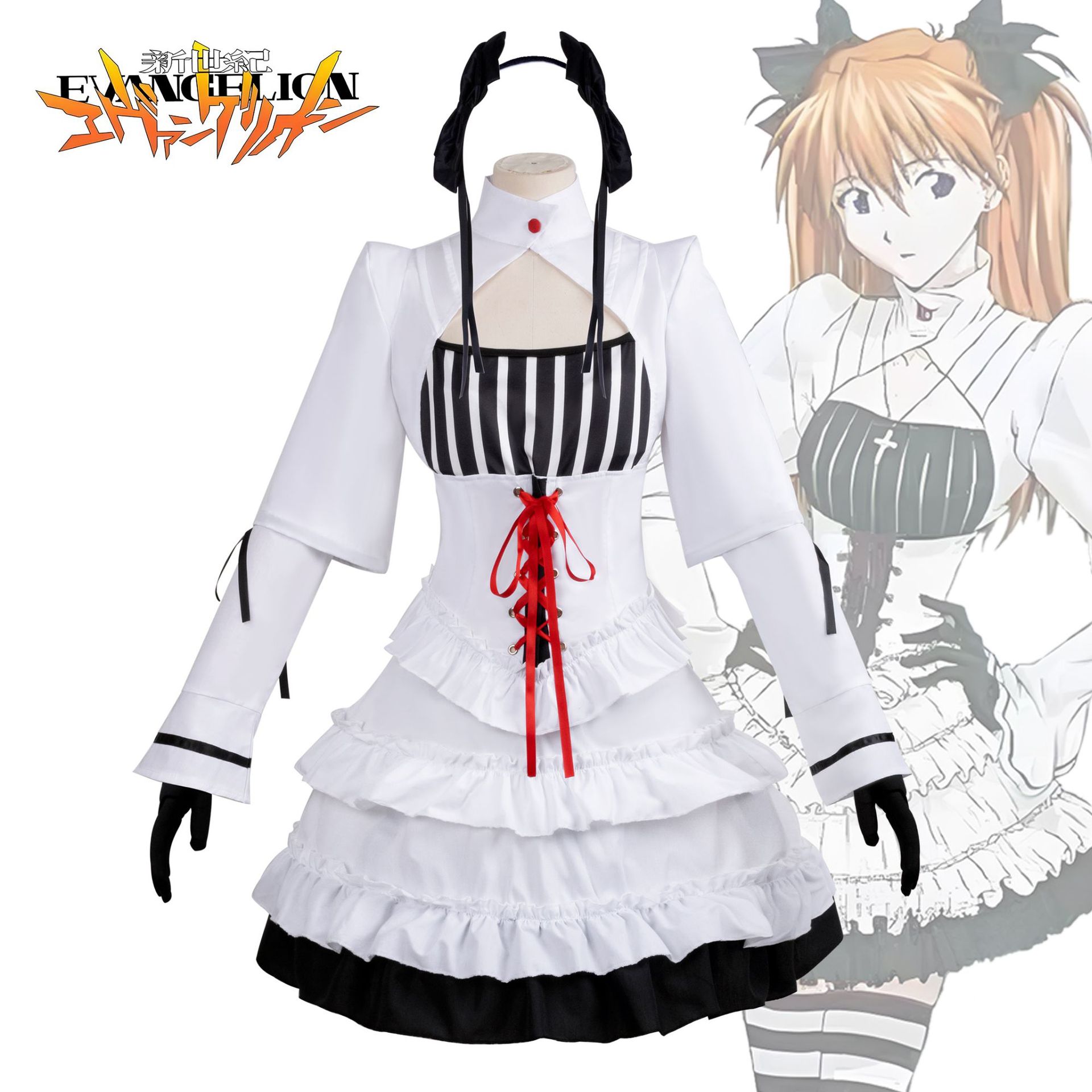 新世紀エヴァンゲリオン二次元アニメ衣装アスカケーキスカートコスプレアニメキャラクター服