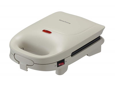 他サイト： 【Amazon.co.jp限定】モノクローム ホットサンドメーカー コンパクトサイズ1枚焼き レトロ調 ホワイト MSW-0600/Wの商品画像