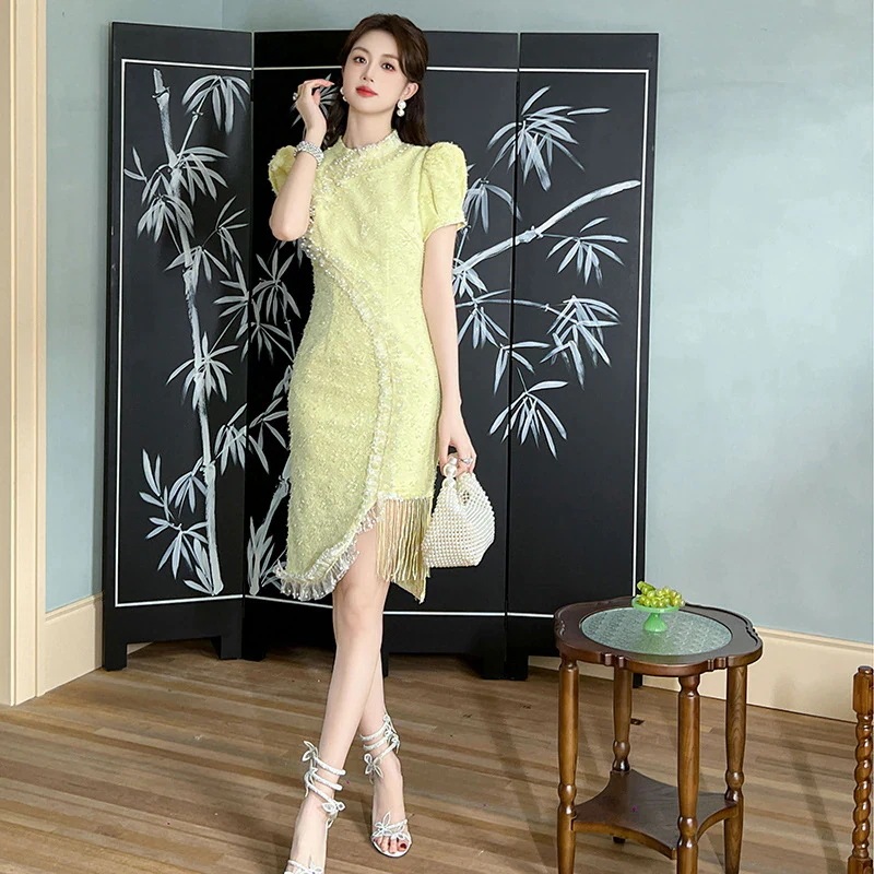 2024夏新品 チャイナドレス 中華風 ドレス パーティー キャバ 大人 同窓会 披露宴 卒業式 結婚式 演奏会 ウェディング 二次会 メガ割