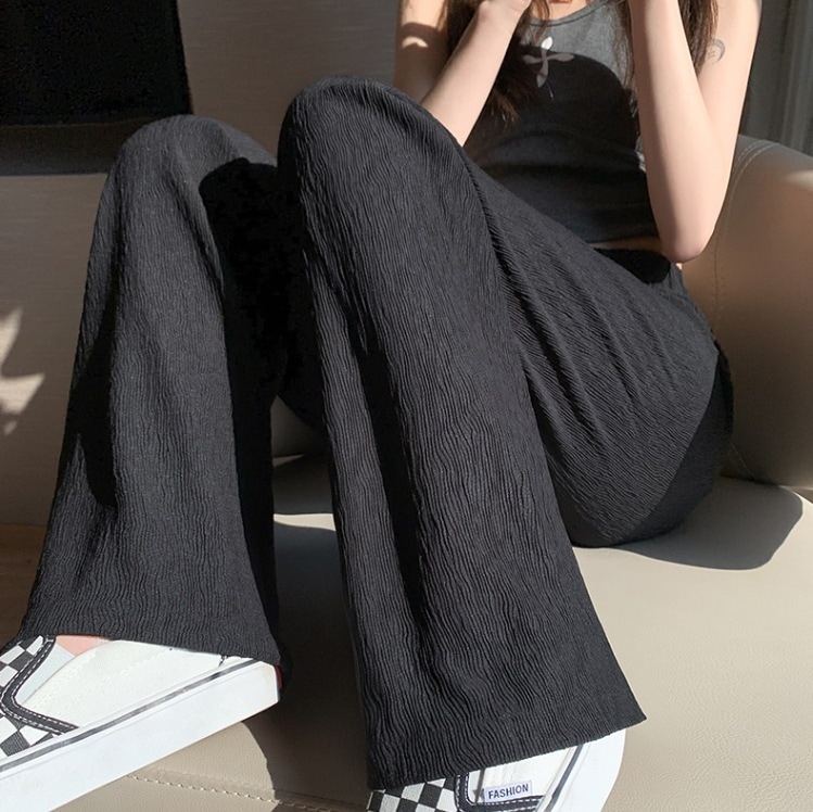 シャリっと生地感パンツ ワイドレッグパンツ カジュアルワイドレッグパンツ スポーティコーディネート ボトムス パンツ ズボン ジャージ ワイドパンツ ストレートパンツ ロング ロング丈 ストレート