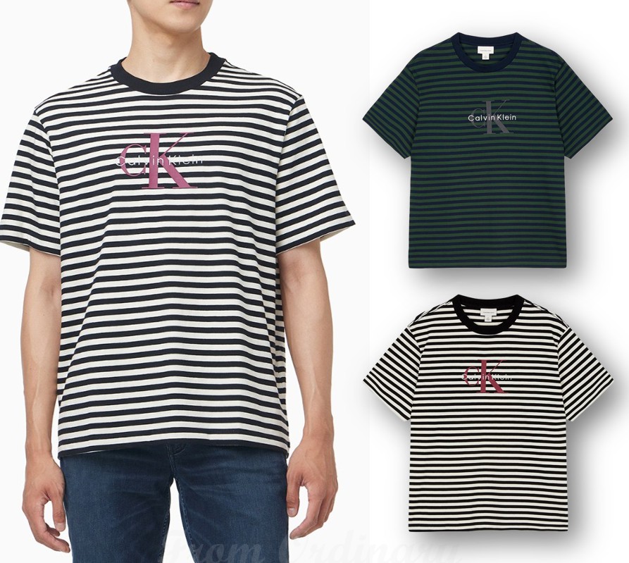 Mens Easy Fit Stripe T-Shirt (4RD204G) 8,456円