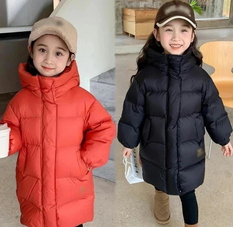 女の子 中綿コート ベビー服 キッズコート キッズ ダウンコート アウター 中綿 厚手 ダウンジャケット ロング丈 フード付き 防風 可愛い 軽い 暖かい ジュニア お出かけ コート1EC658 V8