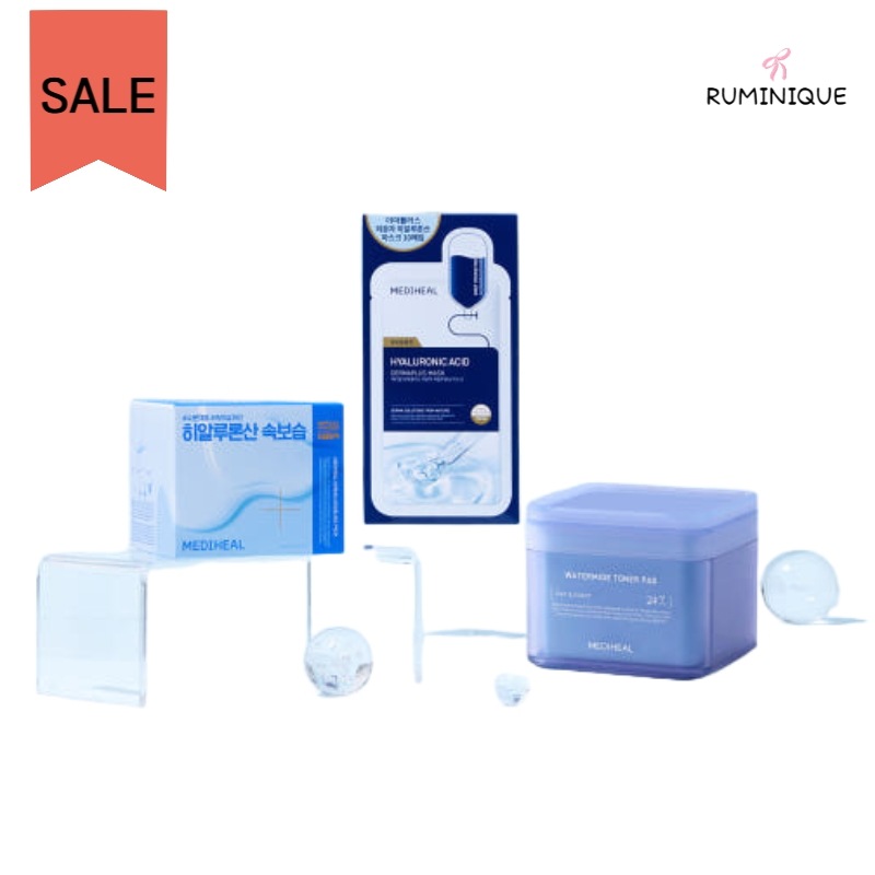 [季節の変わり目にぴったり 3点セット] ウォーターマイド パッド100枚 + ヒアルロン酸マスク10枚 + ヒアルロ モデリングパック スキンケア /トナーパッド / マスクパック / 水分チャージ