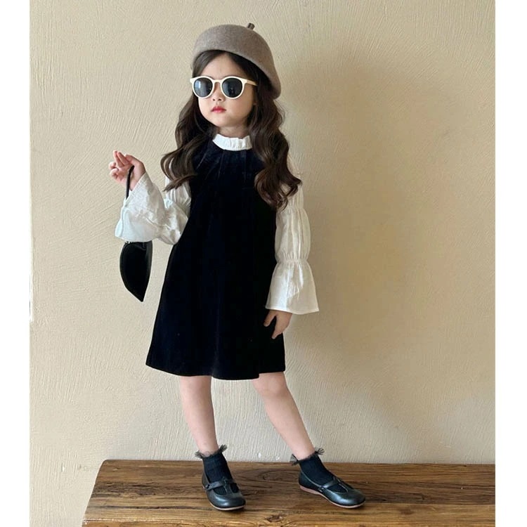 子供服 2点セット ワンピース 女の子 ノースリーブ 秋冬新作 子供ドレス dress キッズ 秋冬 ワンピース 膝丈 韓国子供服 ジュニア インナー カジュアル おしゃれ 可愛い 新品